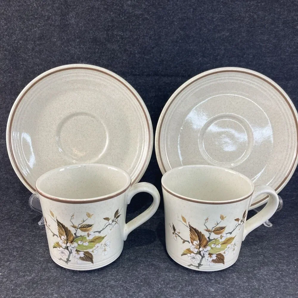 Set Of 2 Royal Doulton Wild Cherry Cup‎ & Saucer 565766 Made In England 1979 Vtg